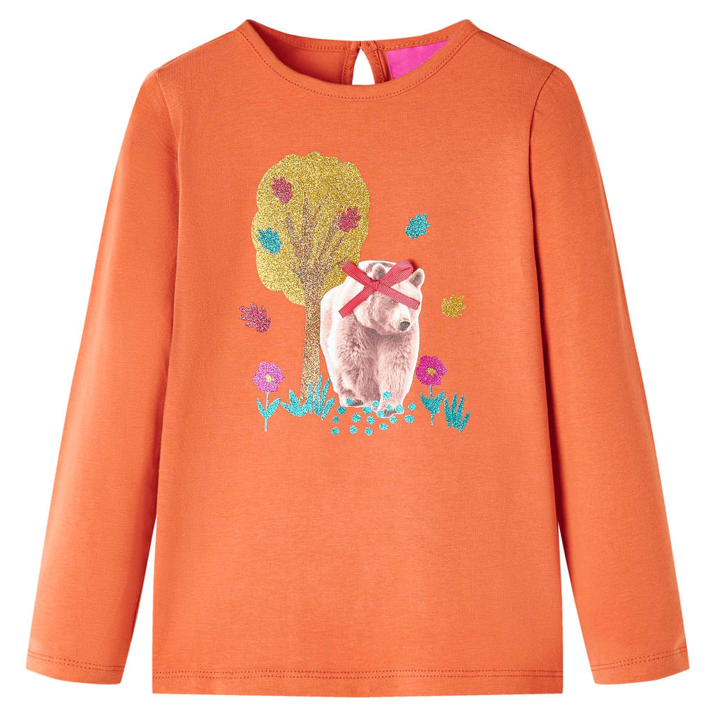 VidaXL Kindershirt mit langen Ärmeln 92 orange-braun