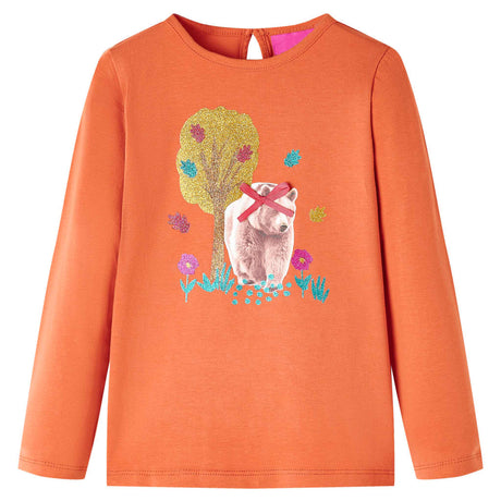 VidaXL Kindershirt mit langen Ärmeln 116 Orange-Braun
