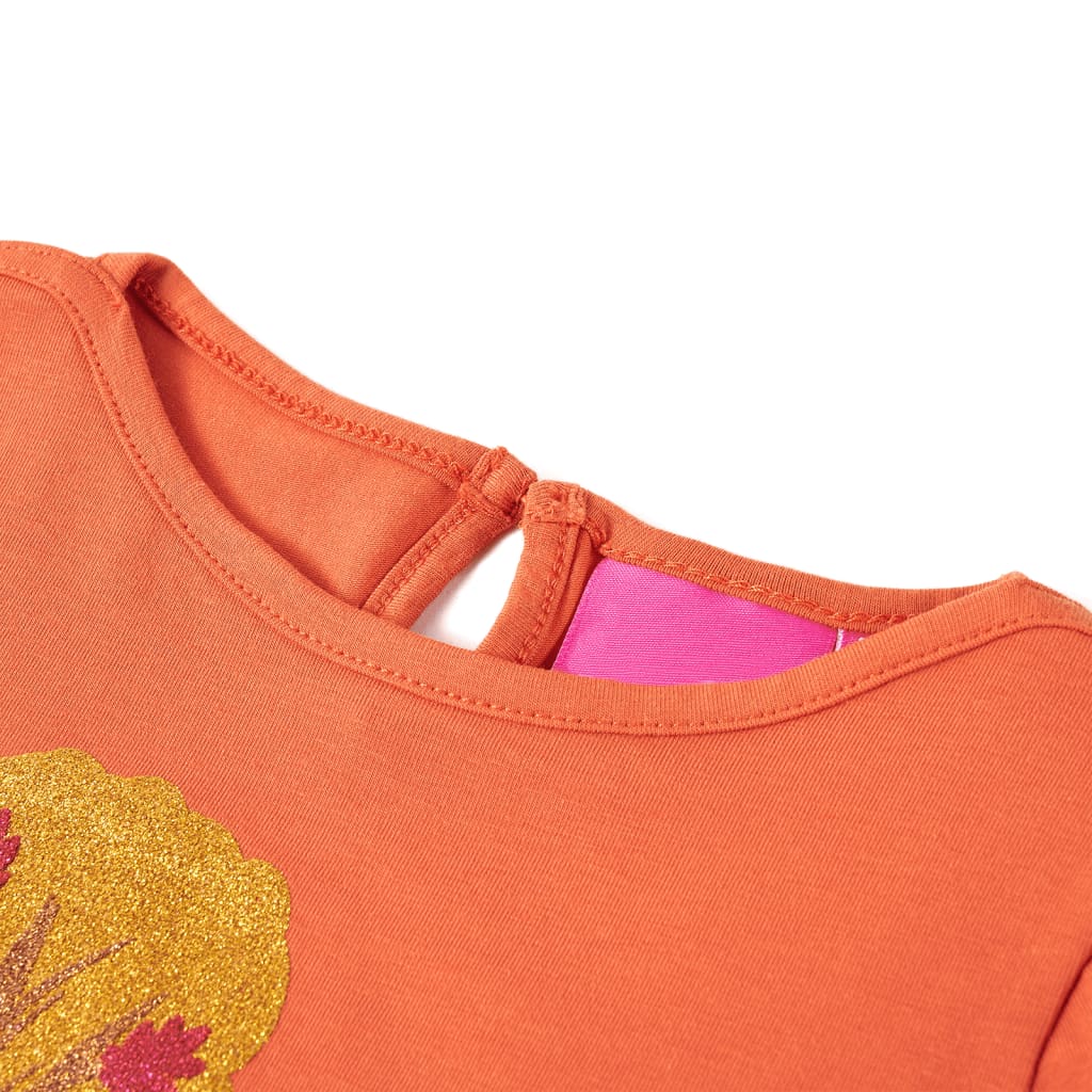VidaXL Kindershirt mit langen Ärmeln 116 Orange-Braun