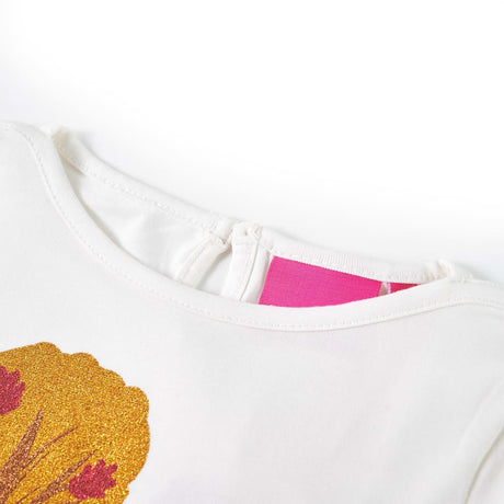 VidaXL Kindershirt mit langen Ärmeln 128 Ecru