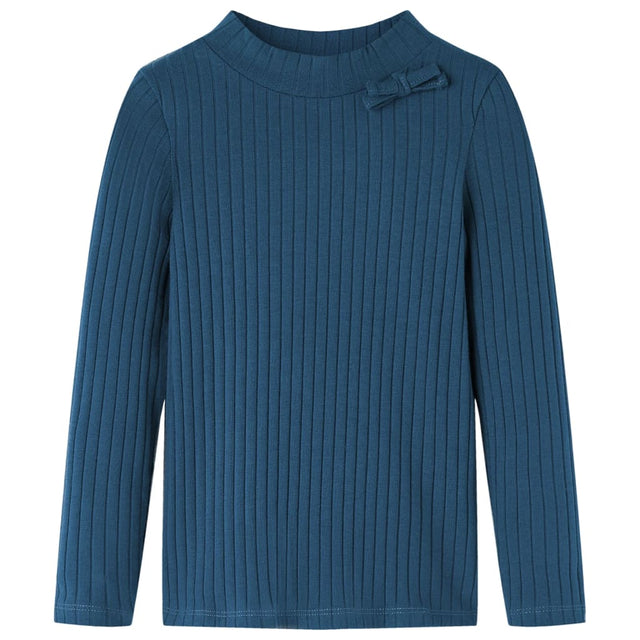 VidaXL Kinderhemd mit langen Ärmeln gerippt 104 Marineblau