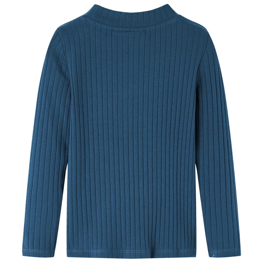 VidaXL Kinderhemd mit langen Ärmeln gerippt 104 Marineblau