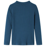 VidaXL Kinderhemd mit langen Ärmeln gerippt 104 Marineblau