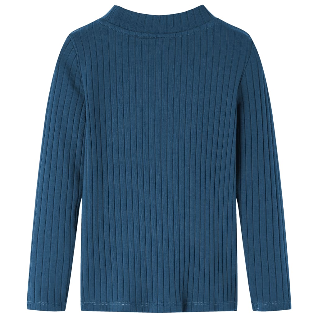VidaXL-Kinderhemd mit langen Ärmeln, gerippt, 128, Marineblau