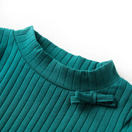 VidaXL Kindershirt mit langen Ärmeln gerippt 116 dunkelgrün