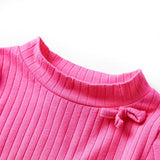 VidaXL Kinder-Shirt mit langen Ärmeln, gerippt, 92, leuchtendes Rosa