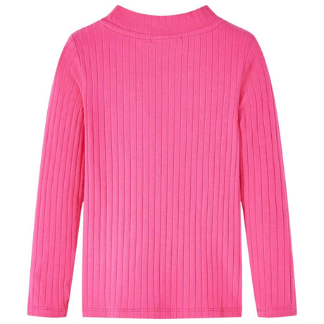 VidaXL Kindershirt mit langen Ärmeln gerippt 104 leuchtend rosa