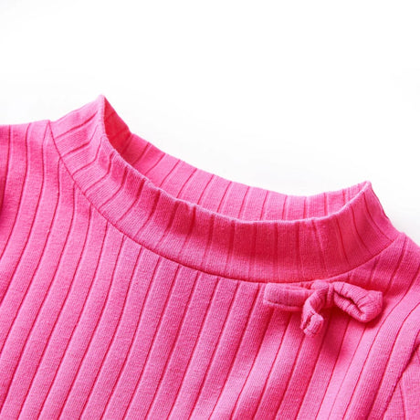 VidaXL Kindershirt mit langen Ärmeln gerippt 104 leuchtend rosa
