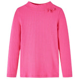 VidaXL Kindershirt mit langen Ärmeln gerippt 116 leuchtend rosa