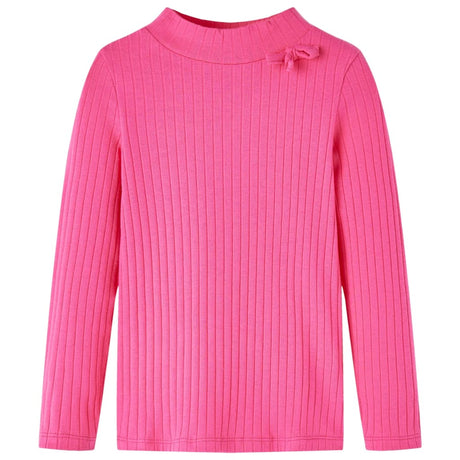 VidaXL Kindershirt mit langen Ärmeln gerippt 116 leuchtend rosa