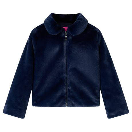 VidaXL Kindermantel 92 Kunstfell in Marineblau