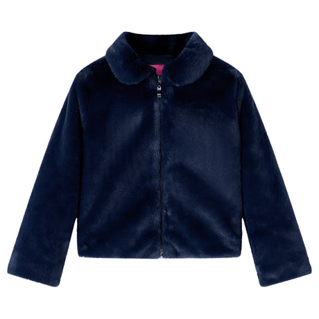 VidaXL Kindermantel 104 Kunstfell Marineblau