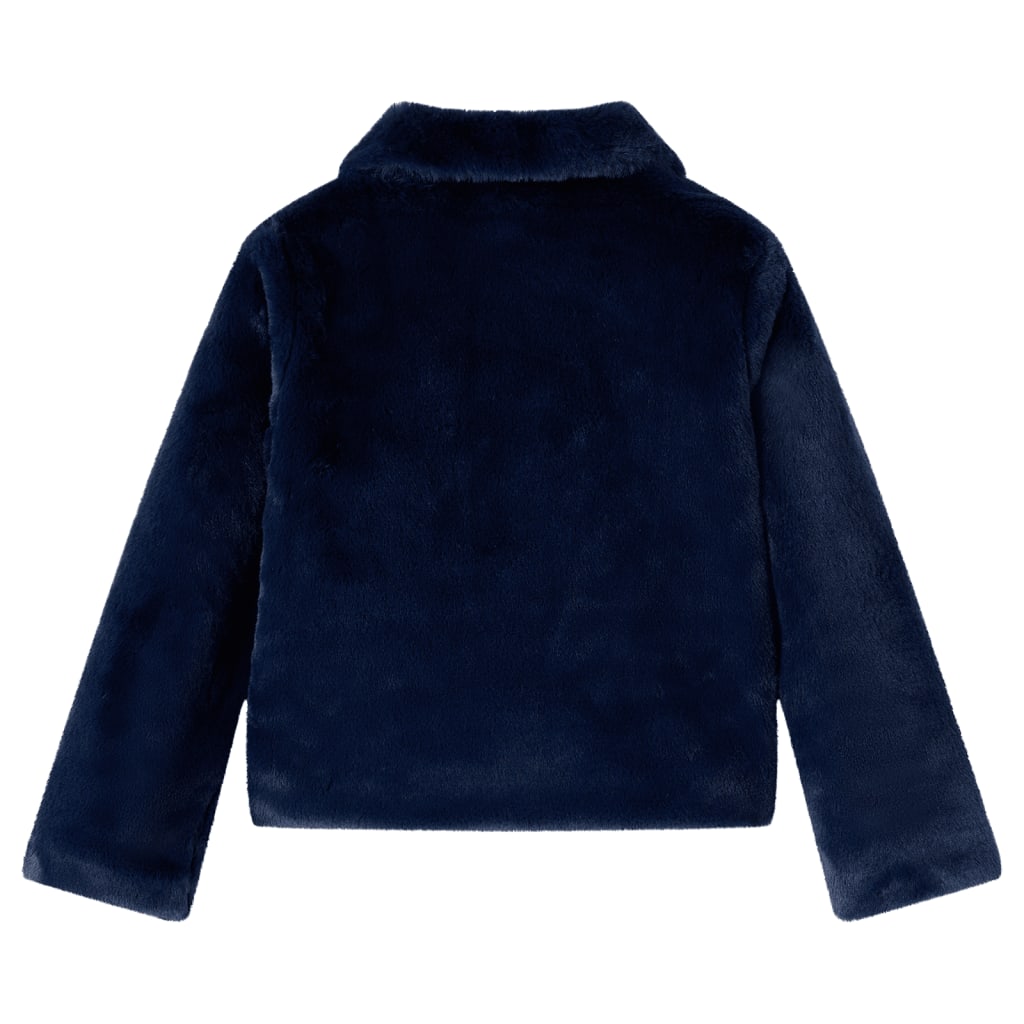 VidaXL Kindermantel 140 Kunstfell Marineblau