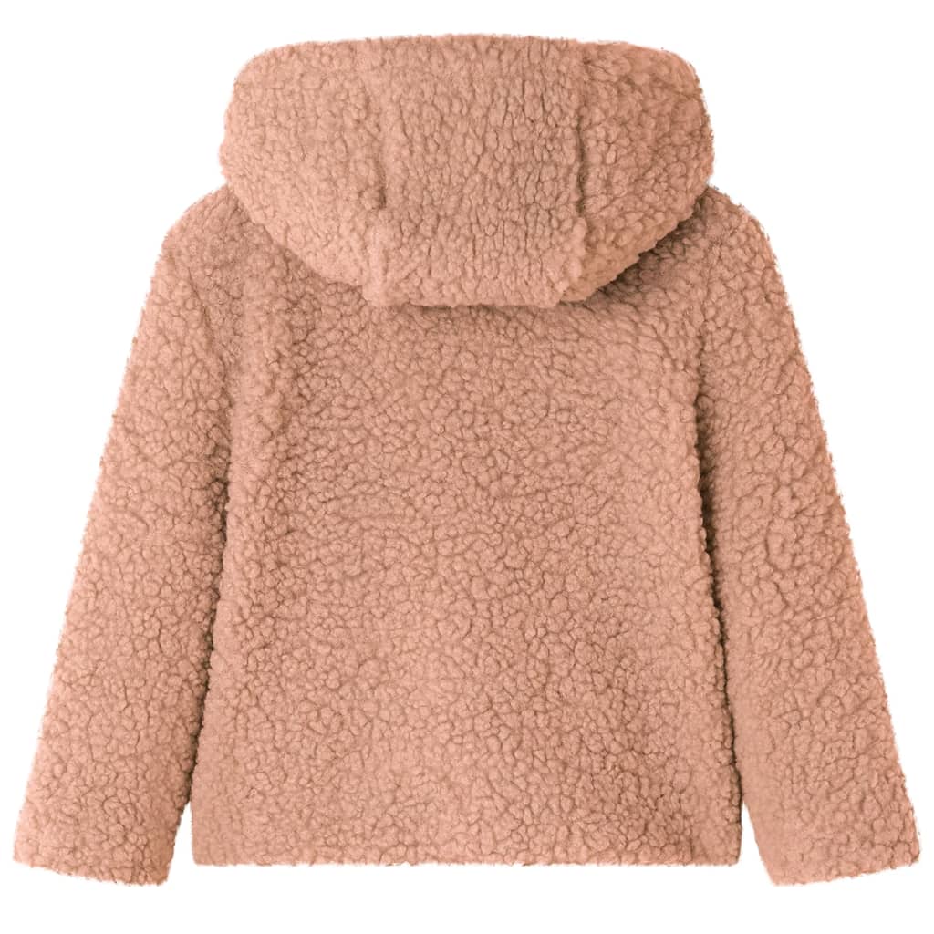 VidaXL Kindermantel mit Kapuze 92 Teddy-Kunstfell hellcognac