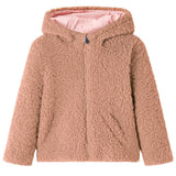 VidaXL Kindermantel mit Kapuze 128 Teddy-Kunstfell hellcognac