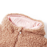 VidaXL Kindermantel mit Kapuze 128 Teddy-Kunstfell hellcognac