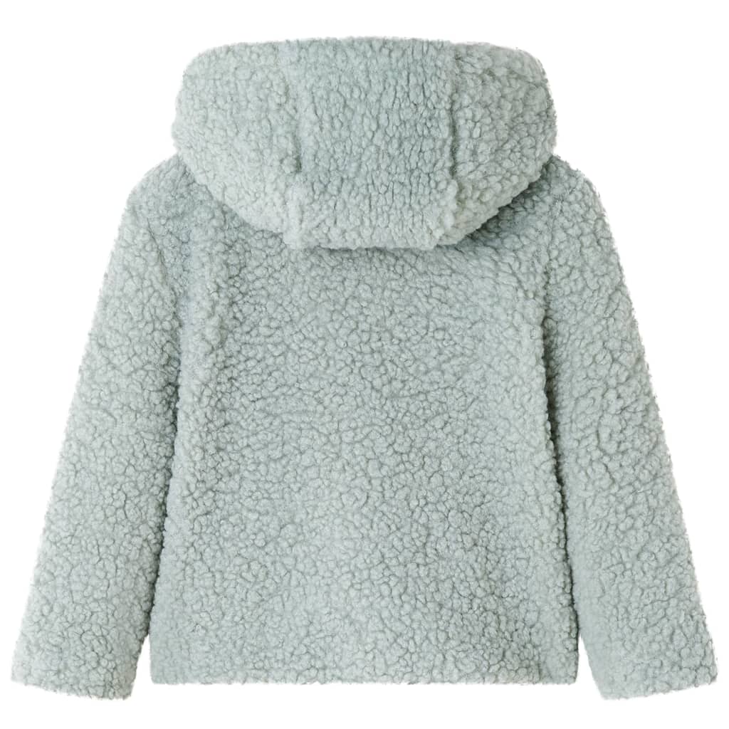 VidaXL Kindermantel mit Kapuze Teddy 92 Kunstfell Mintgrün