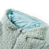 VidaXL Kindermantel mit Kapuze Teddy 140 Kunstfell Mintgrün