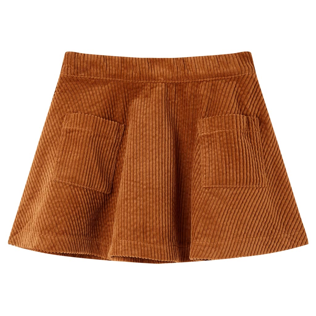 VidaXL Kinderrock mit Taschen Cord 140 cognacfarben