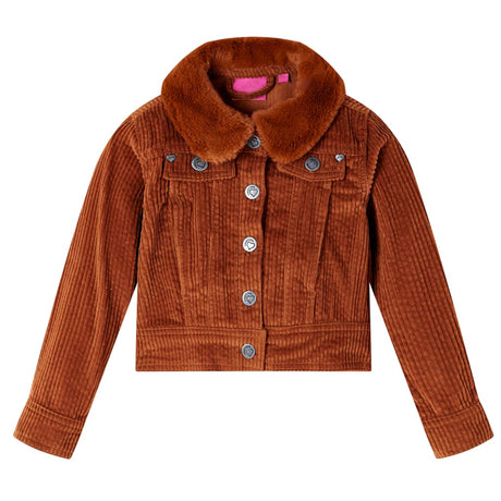 VidaXL Kindermantel 104 Cord cognacfarben