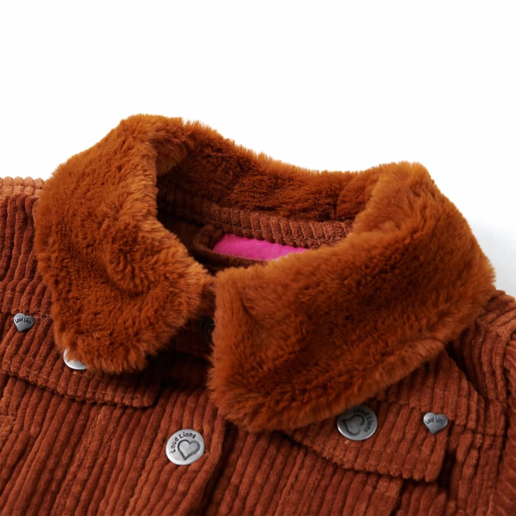 VidaXL Kindermantel 116 Cord cognacfarben