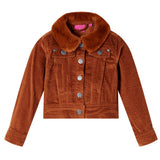 VidaXL Kindermantel 128 Cord cognacfarben