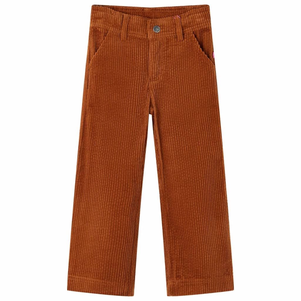 VidaXL Kinderhose 104 Cord cognacfarben