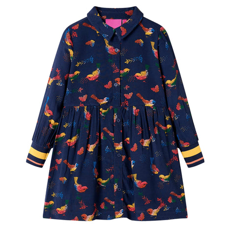 VidaXL Kinderkleid mit langen Ärmeln 140 Marineblau