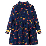 VidaXL Kinderkleid mit langen Ärmeln 140 Marineblau
