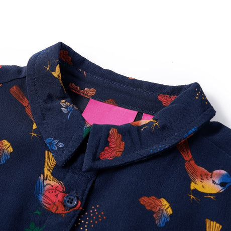VidaXL Kinderkleid mit langen Ärmeln 140 Marineblau