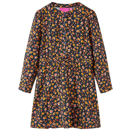 VidaXL Kinderkleid mit langen Ärmeln 92 Marineblau