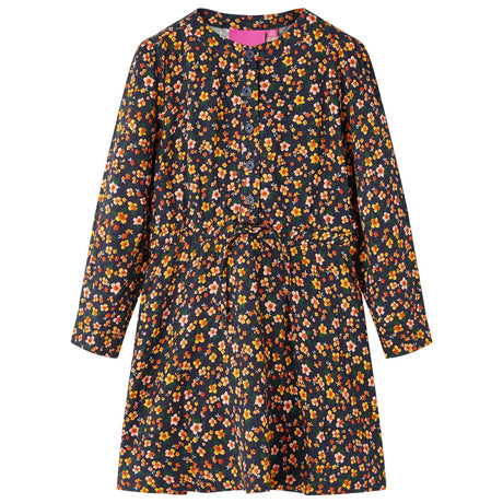 VidaXL Kinderkleid mit langen Ärmeln 116 Marineblau