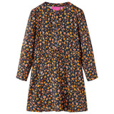 VidaXL Kinderkleid mit langen Ärmeln 128 Marineblau