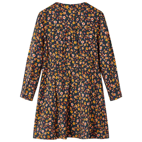 VidaXL Kinderkleid mit langen Ärmeln 128 Marineblau