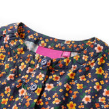 VidaXL Kinderkleid mit langen Ärmeln 128 Marineblau