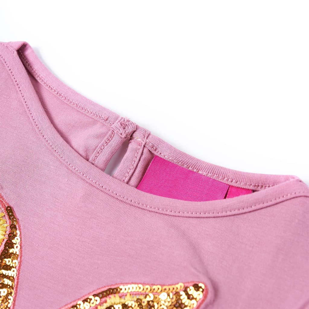 VidaXL Kindershirt mit langen Ärmeln 140 rosa braun
