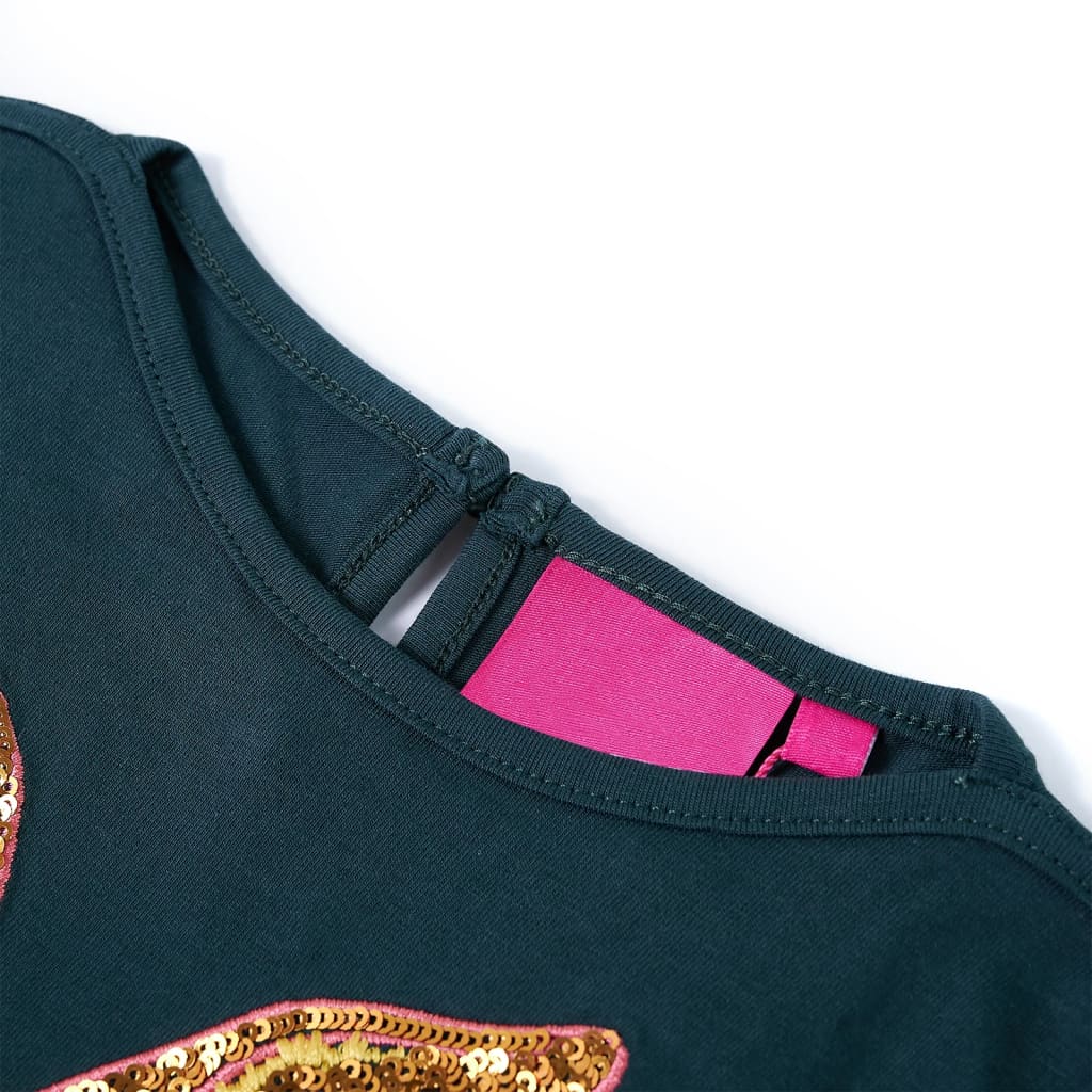 VidaXL Kindershirt mit langen Ärmeln 104 Dunkelgrün