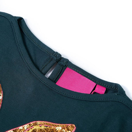 VidaXL Kindershirt mit langen Ärmeln 104 Dunkelgrün