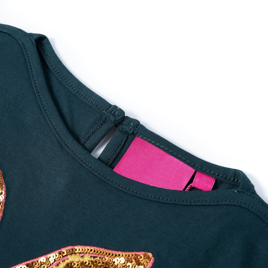 VidaXL Kindershirt mit langen Ärmeln 140 Dunkelgrün