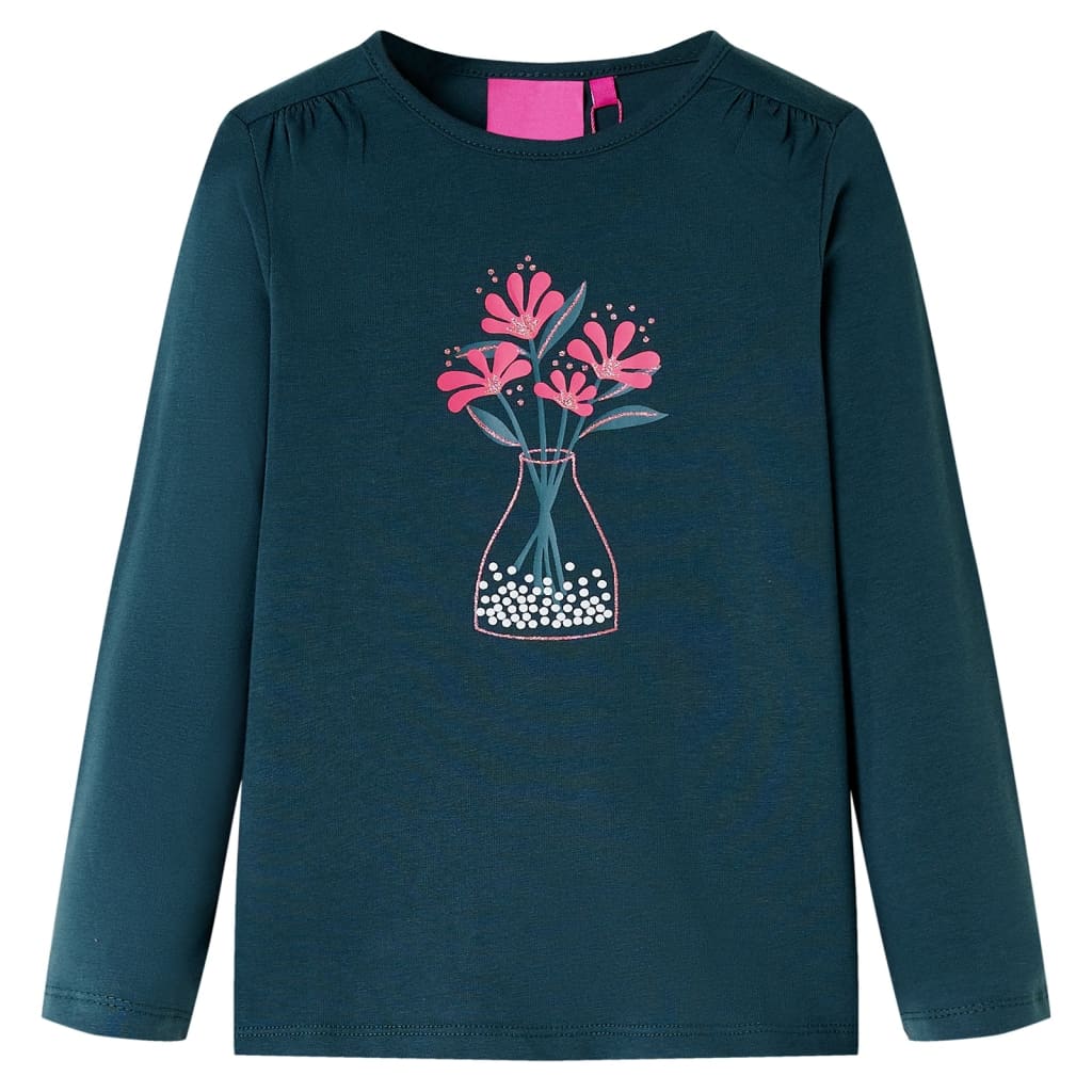 VidaXL Kindershirt mit langen Ärmeln 104 Dunkelgrün