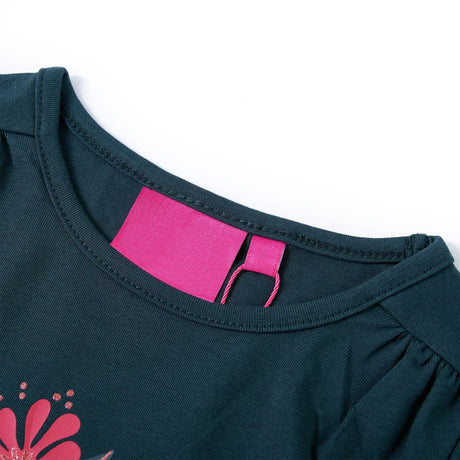 VidaXL Kindershirt mit langen Ärmeln 116 Dunkelgrün