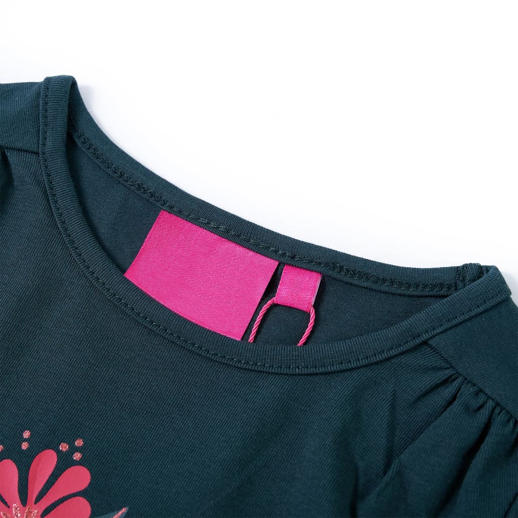 VidaXL Kindershirt mit langen Ärmeln 128 Dunkelgrün