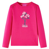 VidaXL Kindershirt mit langen Ärmeln 128 leuchtendes Rosa