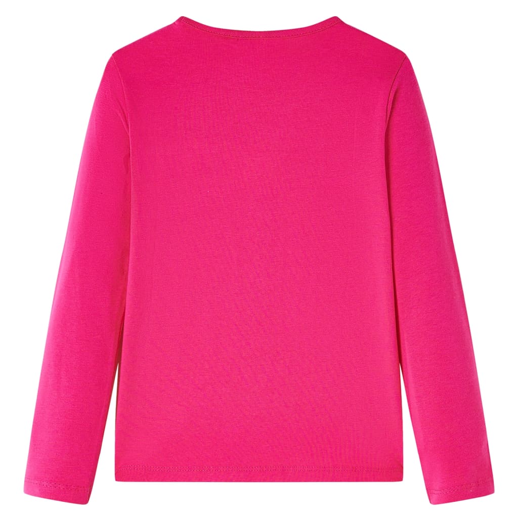 VidaXL Kindershirt mit langen Ärmeln 128 leuchtendes Rosa