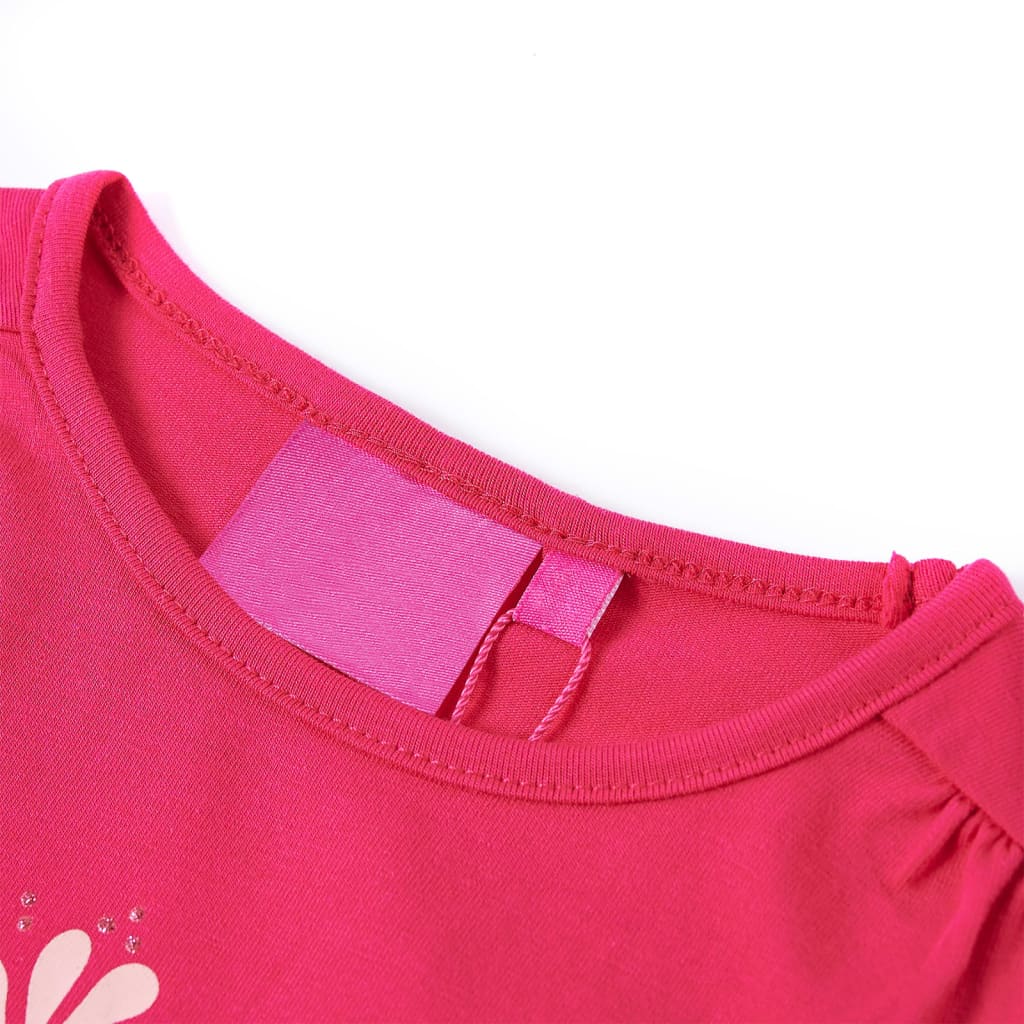 VidaXL Kindershirt mit langen Ärmeln 140 leuchtendes Rosa