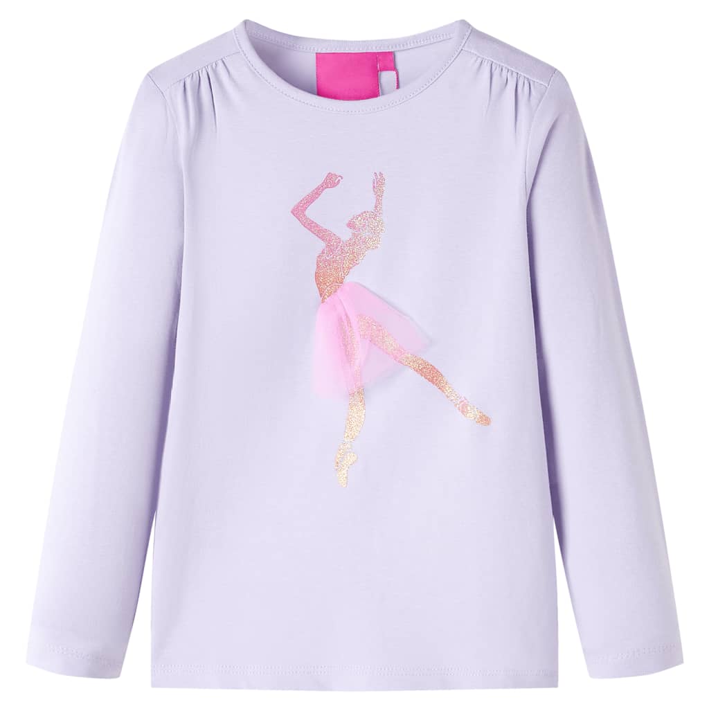 VidaXL Kindershirt mit langen Ärmeln 92 Hellflieder