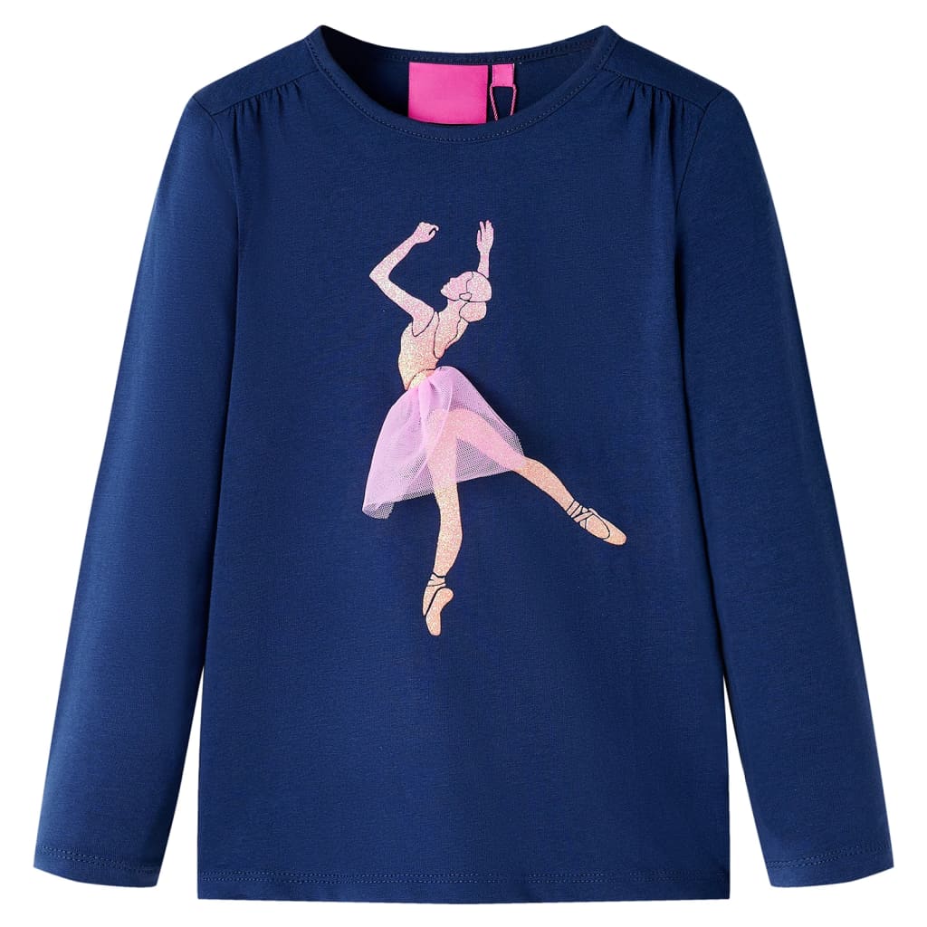 VidaXL Kindershirt mit langen Ärmeln 92 Marineblau