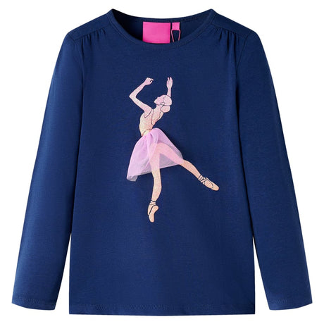 VidaXL Kindershirt mit langen Ärmeln 104 Marineblau
