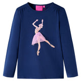 VidaXL Kindershirt mit langen Ärmeln 128 Marineblau