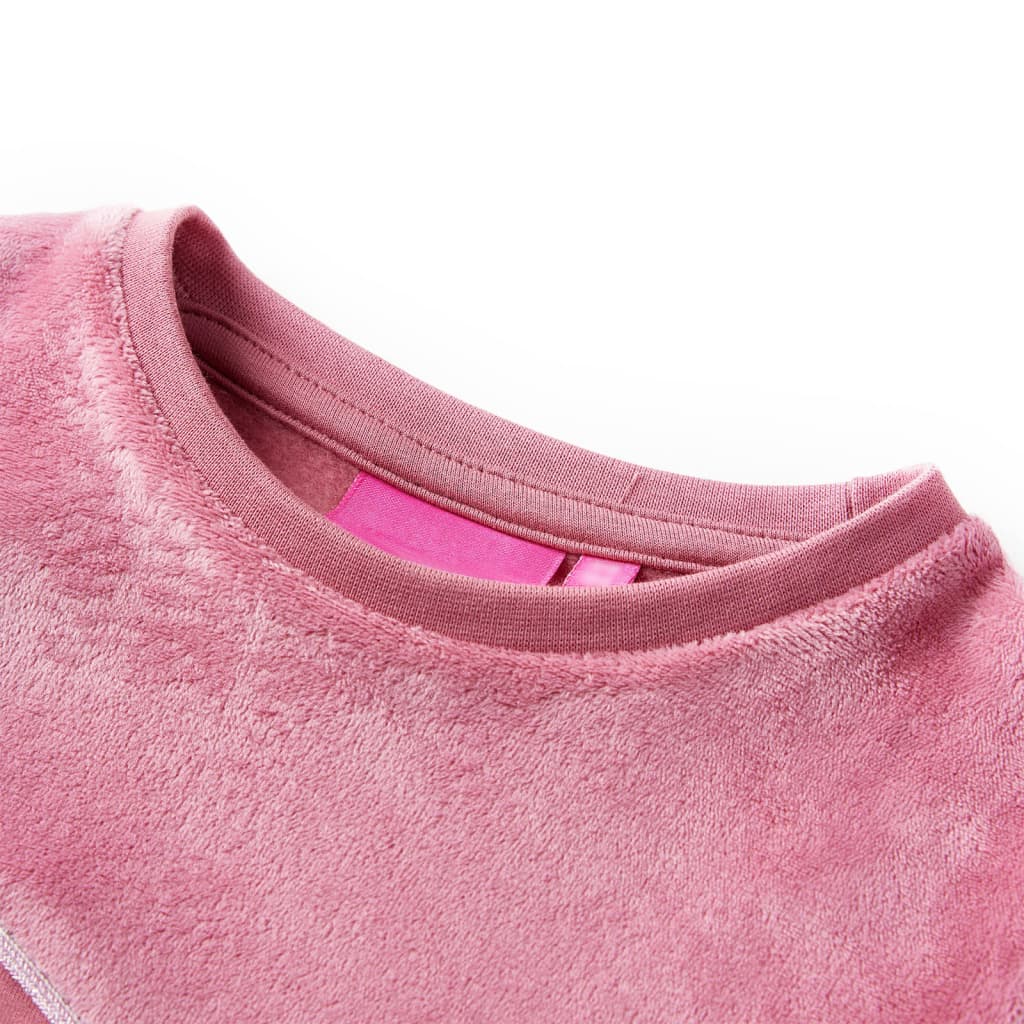 VidaXL Kinderpullover Samt Patchwork 128 Himbeerfarbe